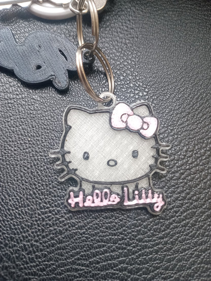 Hello Kitty Themed Pet Tag With Personalized Name