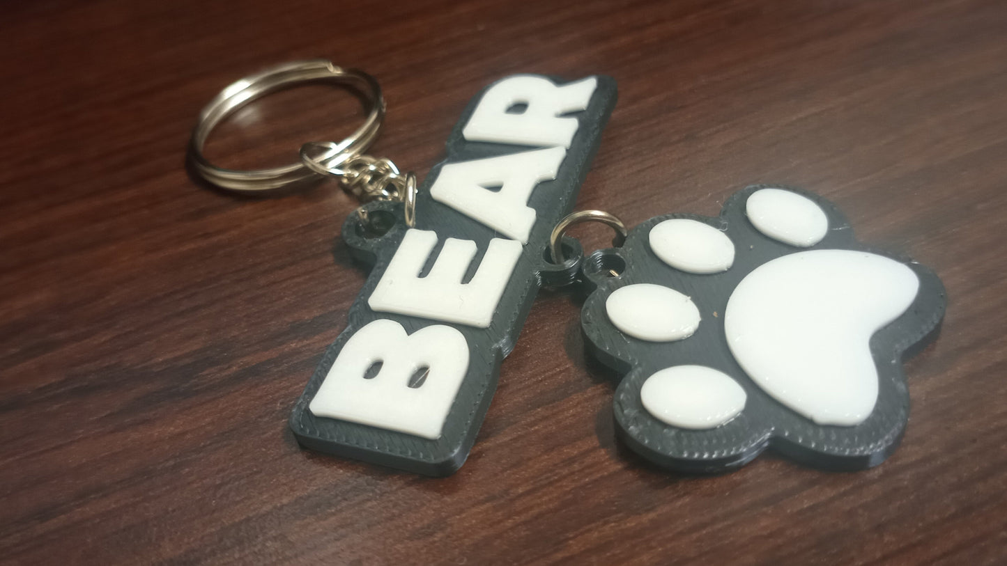 Personalized Name Tag with Paw – Custom Tags for Pets & Keychains