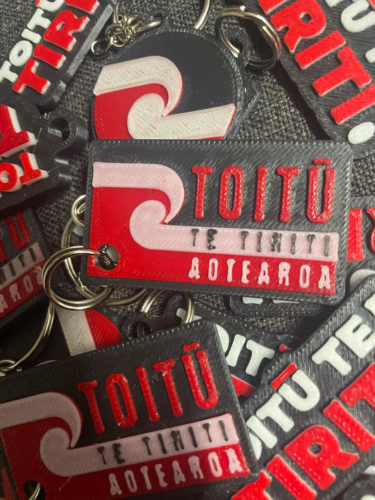 TOITŪ TE TIRITI FLAG Keychain - Custom Keychain for Bags & More!